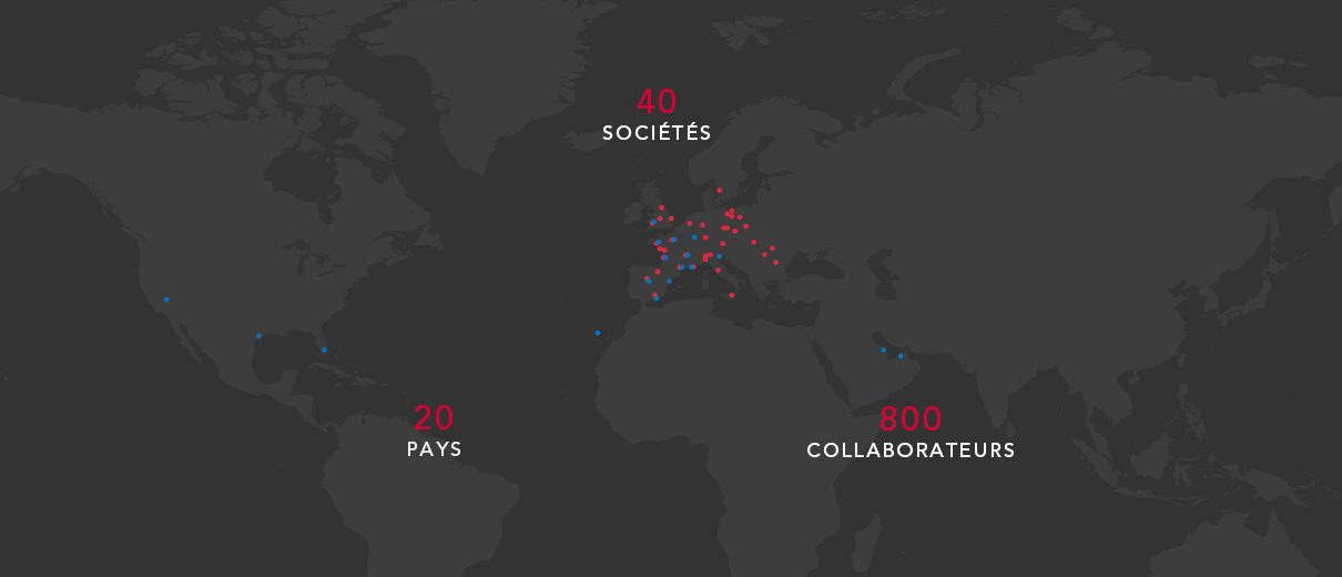 Carte implantations internationales Gazechim